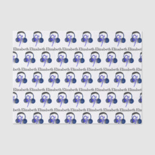 Blue Headset Playing Some Classical Bass Tissue Paper