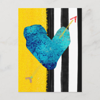 Blue Heart 14 February Holiday Postcard