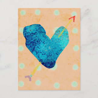 Blue Heart 14 February Holiday Postcard