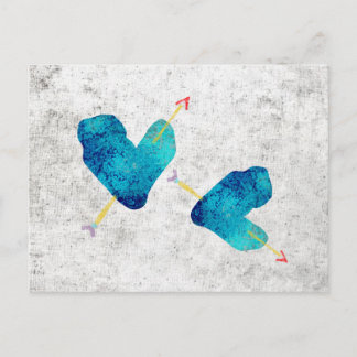 Blue Heart 14 February Postcard