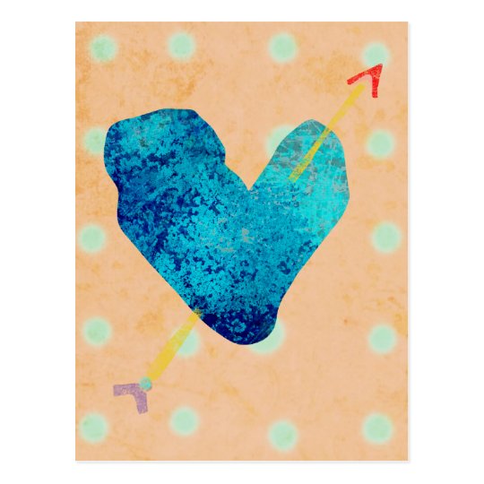 Blue Heart 14 February Postcard
