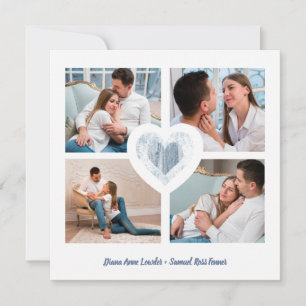 Blue Heart 4 Photos Engagement Couple Session Save The Date