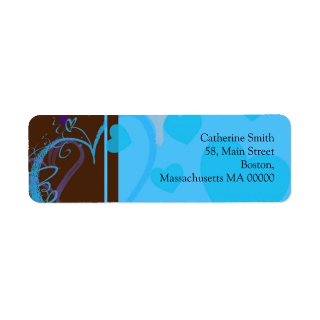 Blue Heart Address Labels (Front)