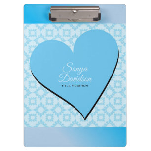 Blue Heart And Black Shadow Clipboard