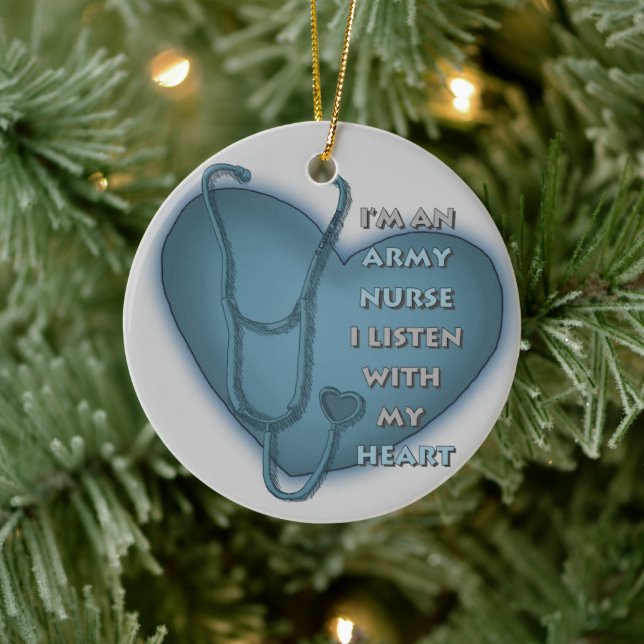 Blue Heart Army Nurse Ceramic Tree Decoration (Tree)