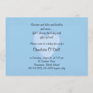 blue heart; baby shower invitation