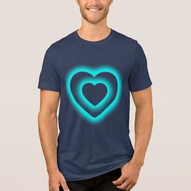 Blue Heart Bella Canvas Tri-blend T-Shirt Tri-Blend Shirt (Front)