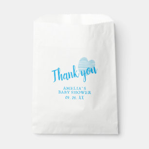 Blue Heart Boy Baby Shower Thank you Favour Bags
