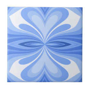 Blue Heart Butterfly Abstract Tile
