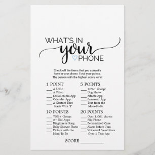 Blue Heart   Calligraphy What's In Your Phone Game Flyer