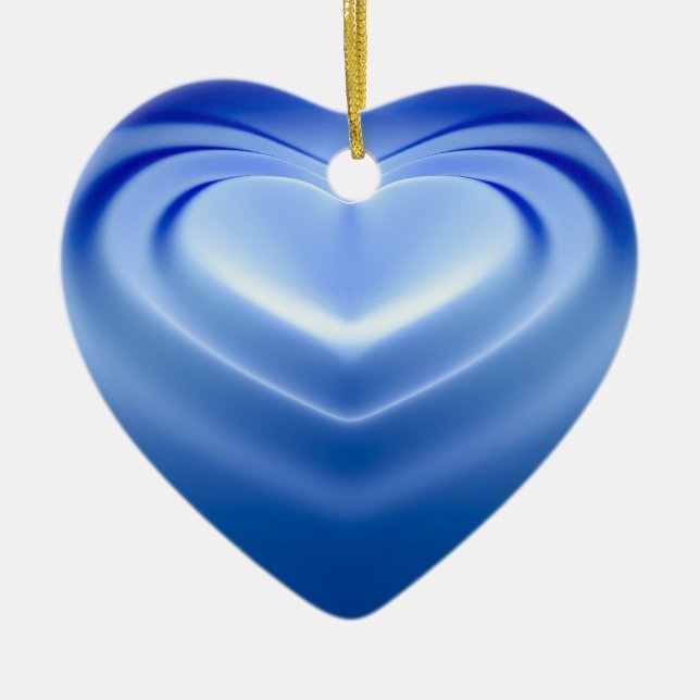 Blue Heart Ceramic Tree Decoration (Front)