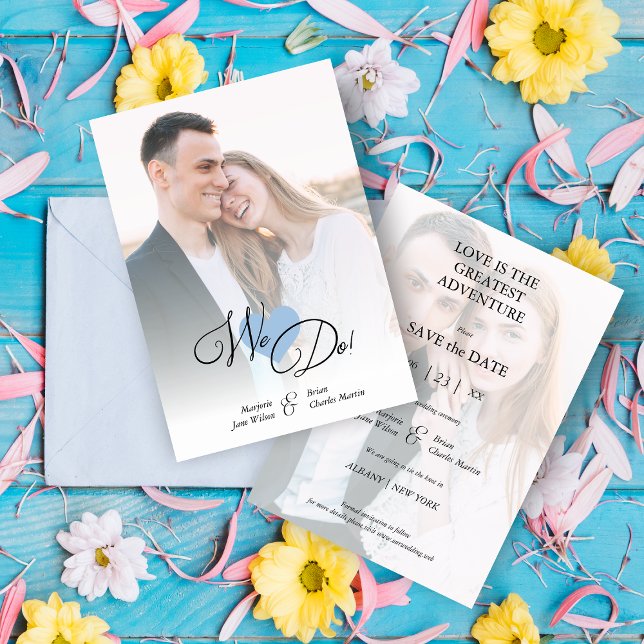 Blue Heart Classic Romantic Two Photos Wedding (Creator Uploaded)