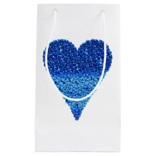 Blue Heart Custom Gift Bag - Small, Glossy