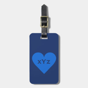 Blue Heart custom luggage tag