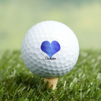 Blue Heart Design Personalised Golf Balls