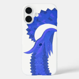 Blue heart dragon on white iPhone 16 case