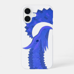 Blue heart dragon on white iPhone 16 case