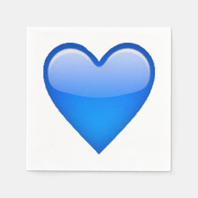 Blue Heart - Emoji Napkin (Front)