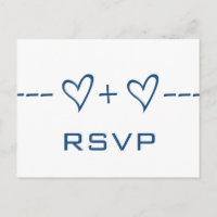 Blue Heart Equation RSVP Postcard