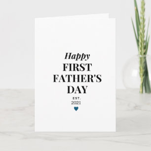 Blue Heart Est.First Father's Day Card