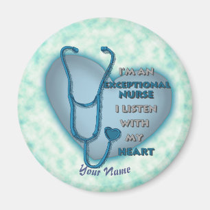 Blue Heart Exceptional Nurse  Magnet