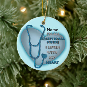 Blue Heart Exceptional Nurse ornament
