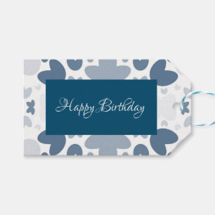 Blue heart  gift tags