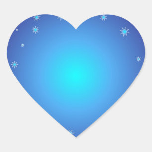 Blue Heart Glitter Heart Sticker