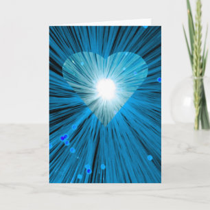 Blue Heart greetings card vertical