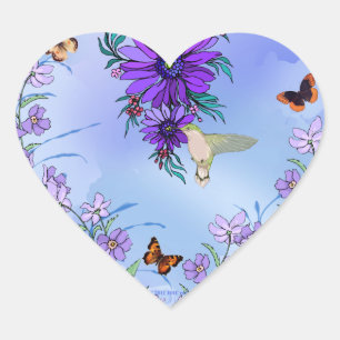 Blue heart heart sticker