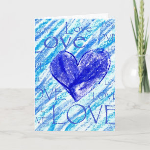 Blue Heart Holiday Card