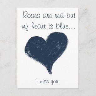 Blue heart - I miss you Postcard