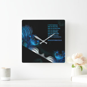 "Blue heart in black from venus" & Indifferenza Square Wall Clock