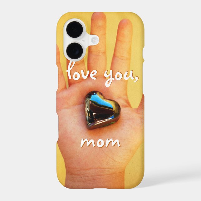 Blue Heart in Child Hand Photography Love You Mum (Back)