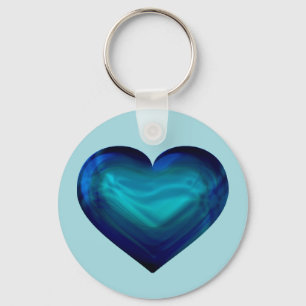 Blue Heart Key Ring