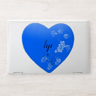 Blue heart laptop skin