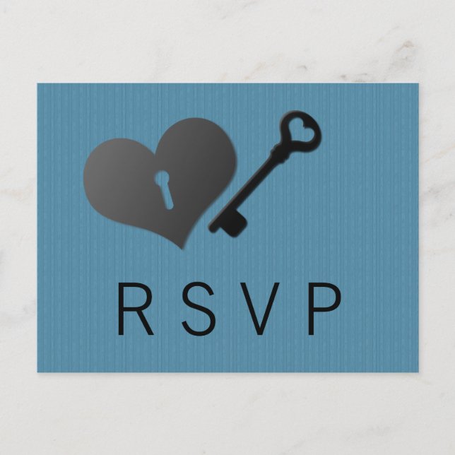 Blue Heart Lock and Key Response Card (Front)