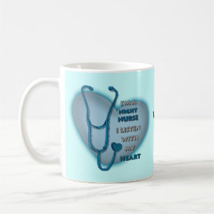 Blue Heart Night Nurse Mug