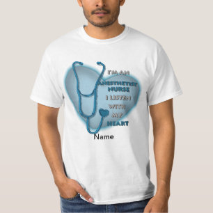Blue Heart Nurse Anaesthetist T-Shirt