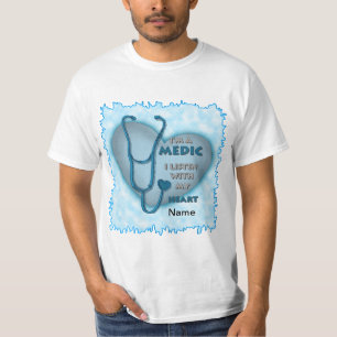 Blue Heart Nurse Medic T-Shirt