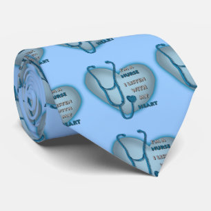 Blue Heart Nurse Tie