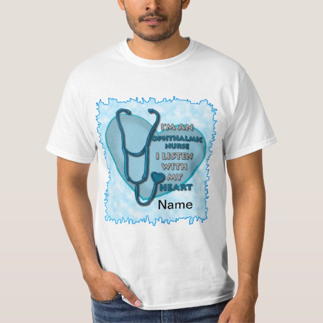 Blue Heart Ophthalmic Nurse T-Shirt (Front)