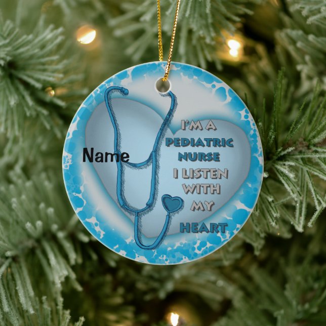 Blue Heart Paediatrics Nurse Ceramic Tree Decoration (Tree)