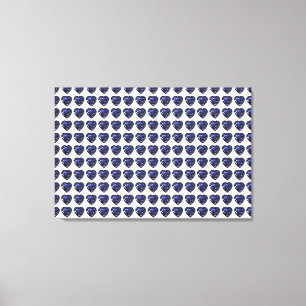 Blue Heart Pattern Canvas Print