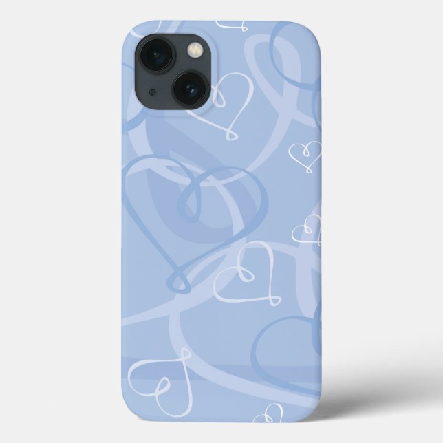 Blue heart pattern Case-Mate iPhone case (Back)