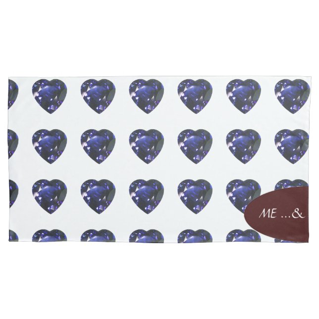 Blue Heart Pattern Pillowcase (Front-Left)
