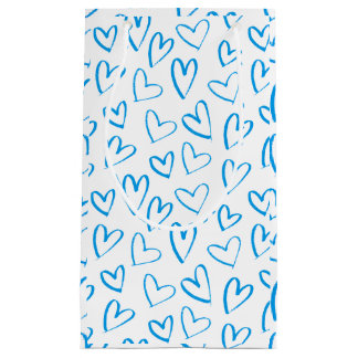 Blue Heart Pattern Small Gift Bag
