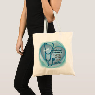 Blue Heart Physician Assistant Tote Bag