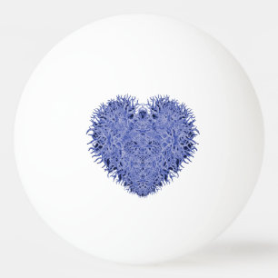 Blue Heart Ping Pong Ball