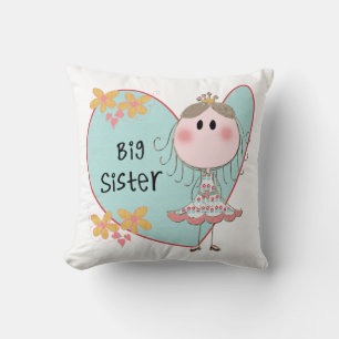 Blue Heart Princess Big Sister Cushion